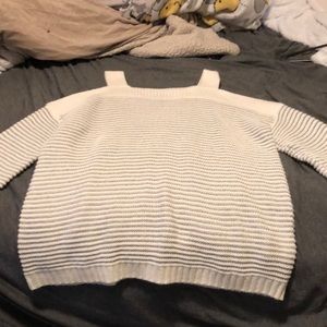 Off the shoulder striped sweater